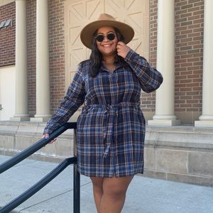 Plus Oversized Plaid Dress